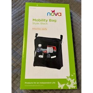 Nova Mobility Bag Black Attaches Easily Walker Wheelchair Organizer Pouch‎